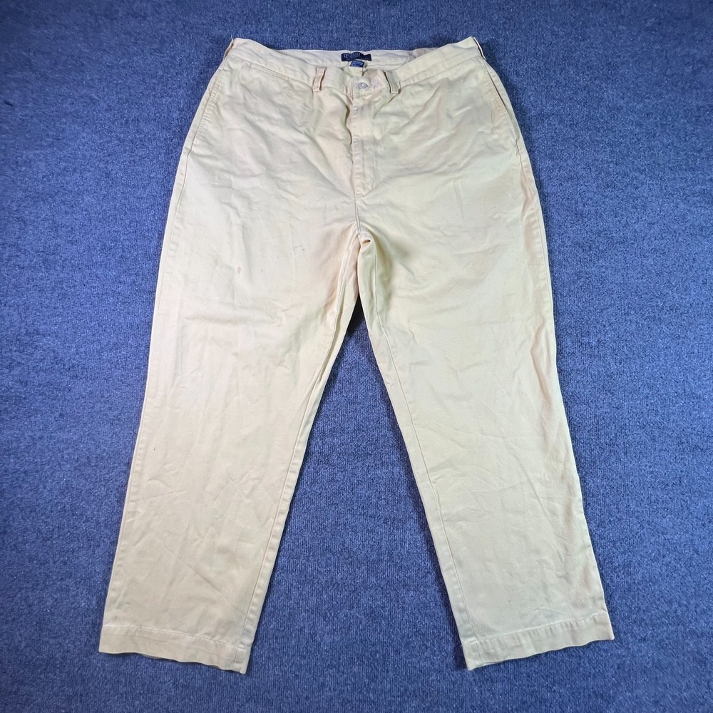 Polo Ralph Lauren Chino Pant Men's 42x32 Beige Cotton Straight Preppy Business